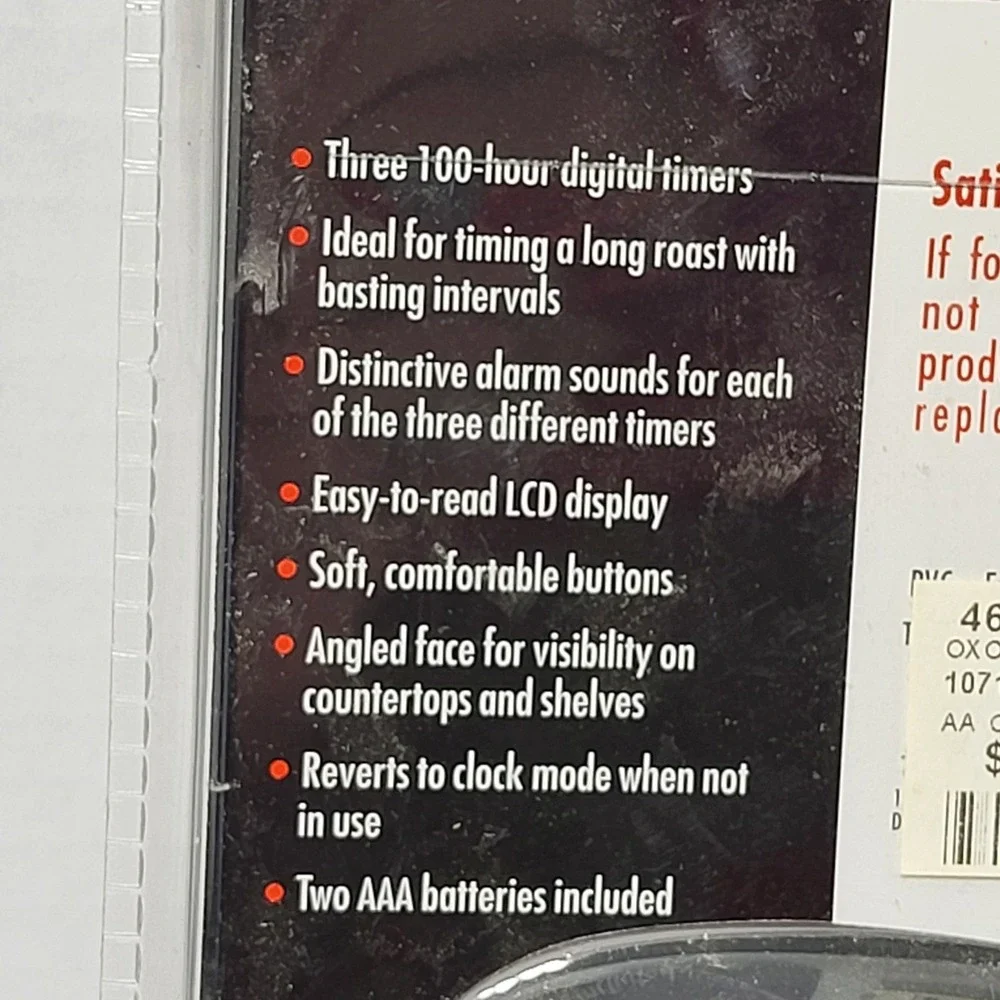 OXO Good Grips Triple Timer Stainless Steel Digital 3 Event Kitchen Timer